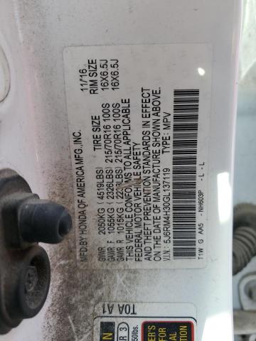 5J6RM4H30GL137119 - 2016 HONDA CR-V LX Ақ фото 14