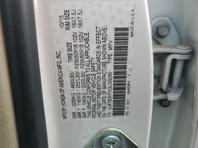 5J8TB3H7XGL009390 - 2016 ACURA RDX ADVANCE WHITE photo 12