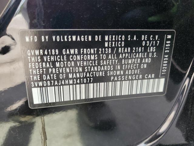 3VWDB7AJ4HM341077 - 2017 VOLKSWAGEN JETTA SE Siyah fotoğraf 12