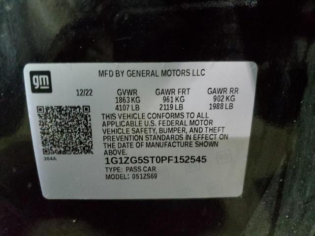 1G1ZG5ST0PF152545 - 2023 CHEVROLET MALIBU RS 黑色 照片 13