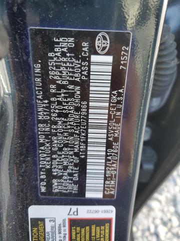 4T1BF1FK7EU779866 - 2014 TOYOTA CAMRY L BLACK photo 12