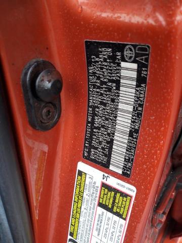 2T1BU4EE1DC099013 - 2013 TOYOTA COROLLA BASE Orange photo 12