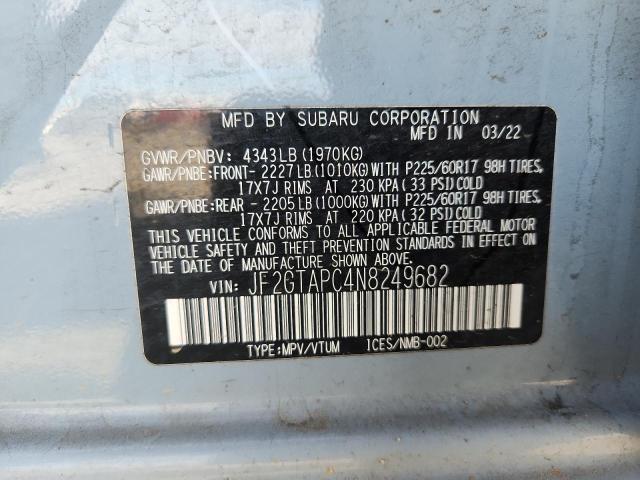 JF2GTAPC4N8249682 - 2022 SUBARU CROSSTREK PREMIUM Turquoise photo 14