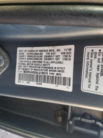 5J6RE4H50AL018573 - 2010 HONDA CR-V EX GREEN photo 12