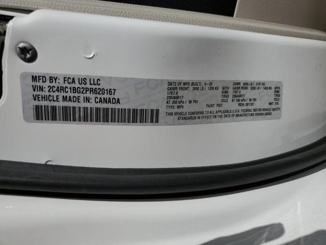 2C4RC1BG2PR620167 - 2023 CHRYSLER PACIFICA TOURING L WHITE photo 13