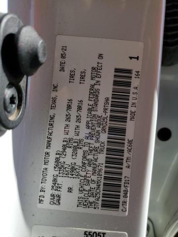 5TFAZ5CN4MX109671 - 2021 TOYOTA TACOMA DOUBLE CAB WHITE photo 12