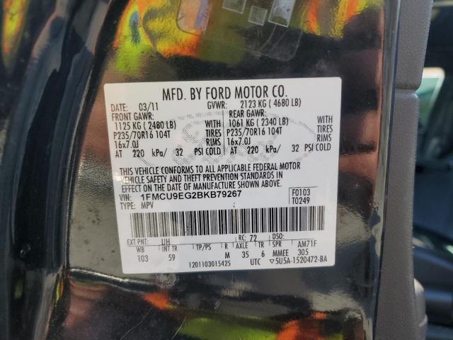 1FMCU9EG2BKB79267 - 2011 FORD ESCAPE LIMITED BLACK photo 14