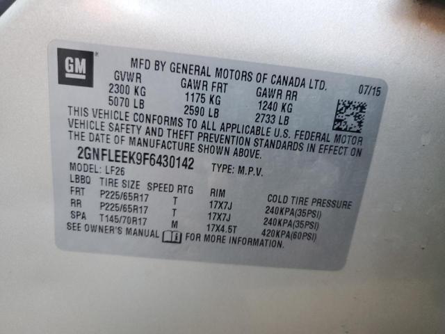 2GNFLEEK9F6430142 - 2015 CHEVROLET EQUINOX LS SILVER photo 13