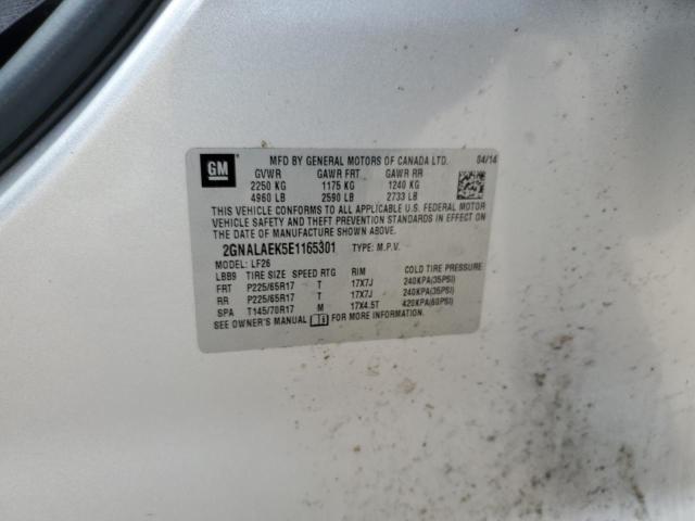 2GNALAEK5E1165301 - 2014 CHEVROLET EQUINOX LS Արծաթագույն լուսանկար 13