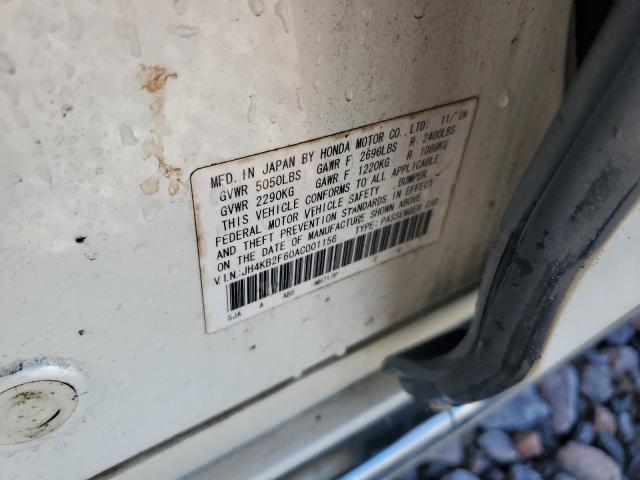 JH4KB2F60AC001156 - 2010 ACURA RL თეთრი ფოტო 12