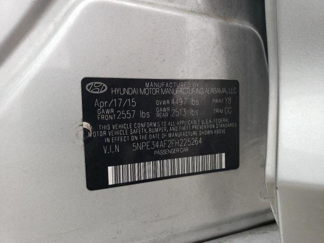 5NPE34AF2FH225264 - 2015 HYUNDAI SONATA SPORT SILVER photo 12