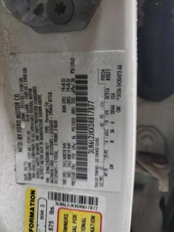 3LN6L2JKXDR817877 - 2013 LINCOLN MKZ WHITE photo 12