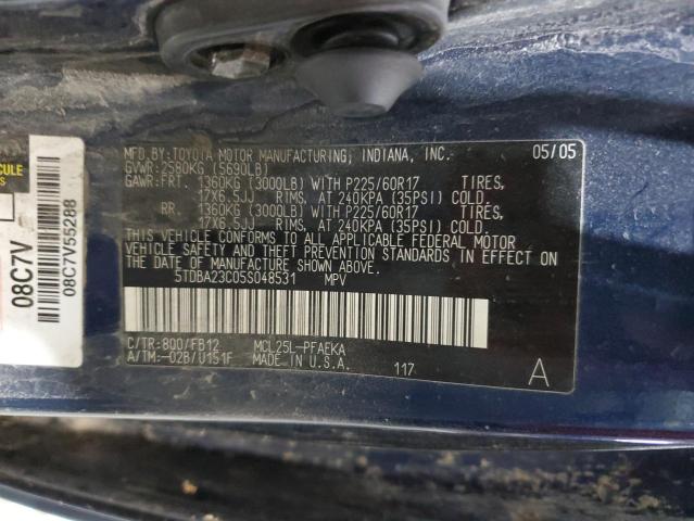 5TDBA23C05S048531 - 2005 TOYOTA SIENNA LE BLUE photo 13