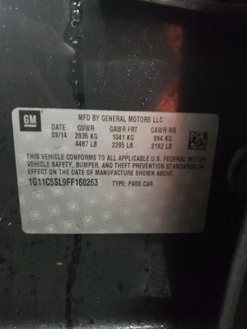 1G11C5SL9FF160263 - 2015 CHEVROLET MALIBU 1LT CHARCOAL photo 12