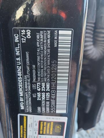 55SWF4KB1HU201285 - 2017 MERCEDES-BENZ C 300 4MATIC BLACK photo 12