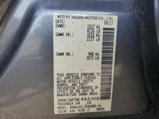 1N4AL3AP7HC484368 - 2017 NISSAN ALTIMA 2.5 GRAY photo 12