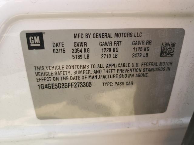 1G4GE5G35FF273305 - 2015 BUICK LACROSSE PREMIUM 白色 照片 12