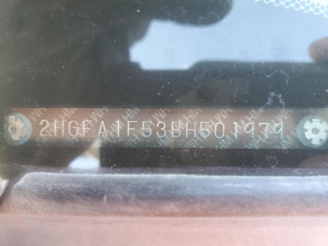 2HGFA1F53BH501979 - 2011 HONDA CIVIC LX ნაცრისფერი ფოტო 12