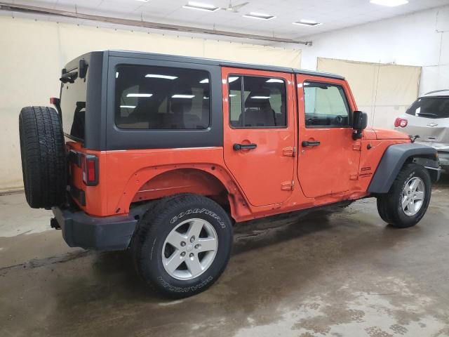 1C4BJWDG5FL649574 - 2015 JEEP WRANGLER U SPORT Orange photo 3