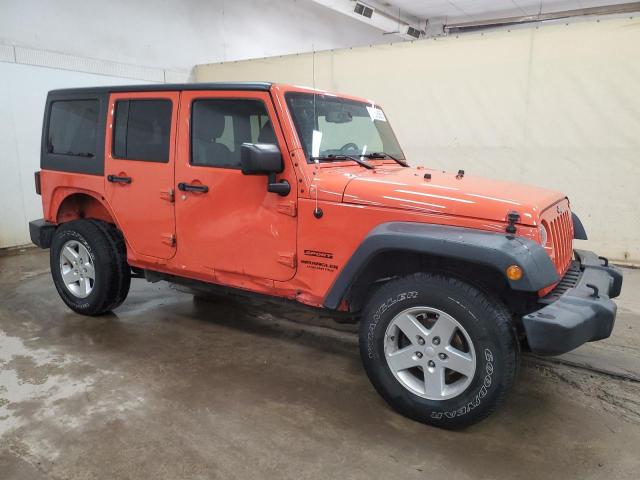 1C4BJWDG5FL649574 - 2015 JEEP WRANGLER U SPORT Orange photo 4