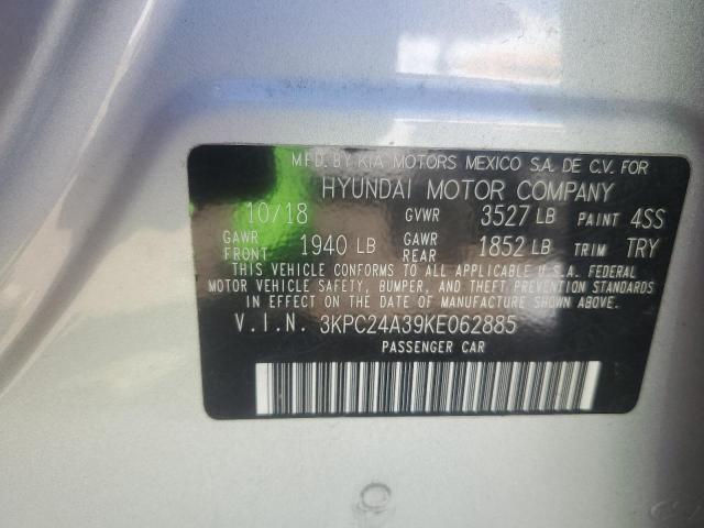 3KPC24A39KE062885 - 2019 HYUNDAI ACCENT SE ვერცხლისფერი ფოტო 13