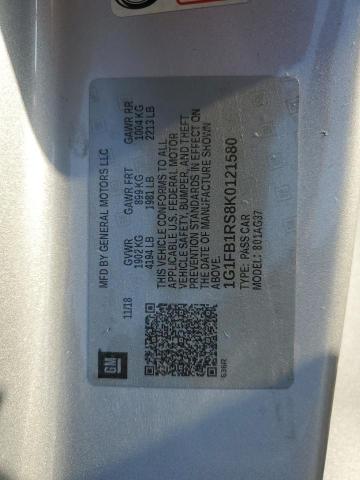 1G1FB1RS8K0121580 - 2019 CHEVROLET CAMARO LS SILVER photo 12