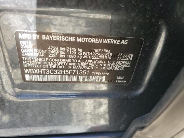 WBXHT3C32H5F71351 - 2017 BMW X1 XDRIVE28I ნაცრისფერი ფოტო 13