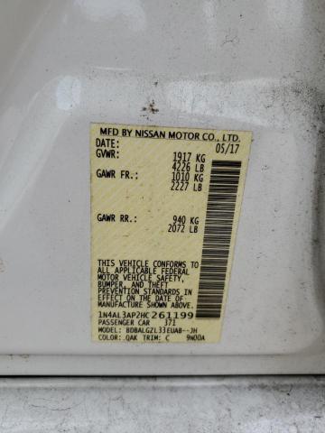 1N4AL3AP2HC261199 - 2017 NISSAN ALTIMA 2.5 白色 照片 13