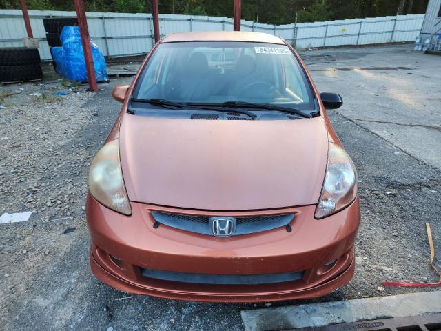 JHMGD38667S045888 - 2007 HONDA FIT S ORANGE photo 5