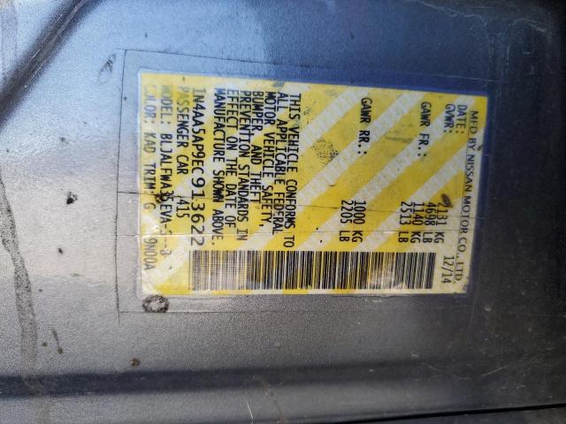 1N4AA5AP9EC913622 - 2014 NISSAN MAXIMA S GRAY photo 12