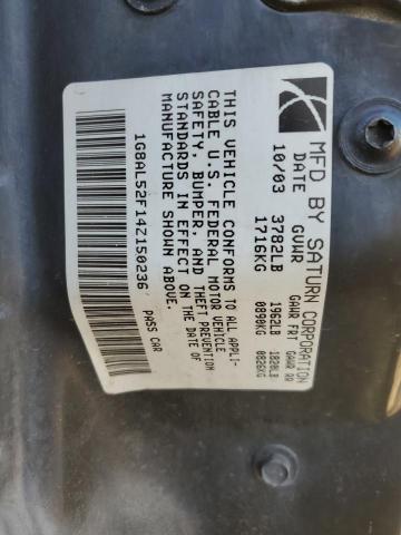 1G8AL52F14Z150236 - 2004 SATURN ION LEVEL 3 SILVER photo 12