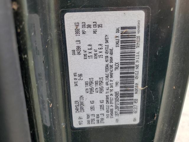 1B7FL26P3TS654985 - 1996 DODGE DAKOTA GREEN photo 12