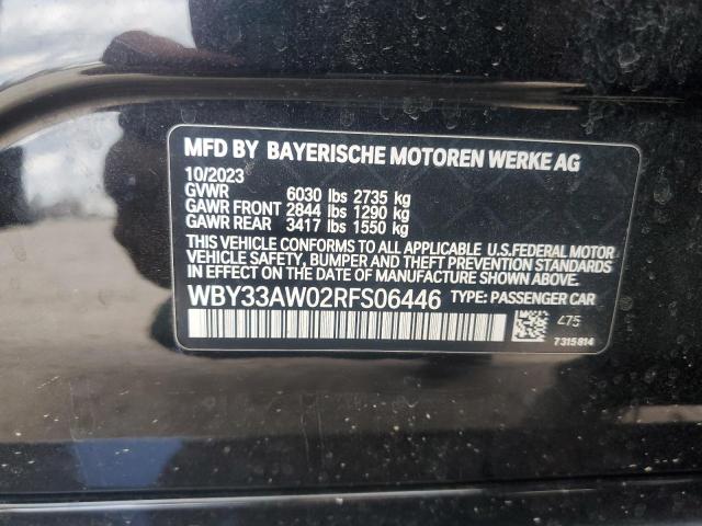 WBY33AW02RFS06446 - 2024 BMW I4 M50 BLACK photo 12