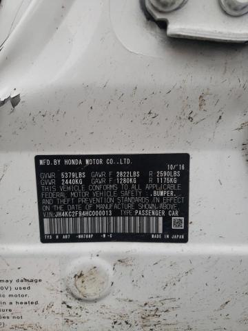 JH4KC2F94HC000013 - 2017 ACURA RLX SPORT HYBRID ADVANCE WHITE photo 12