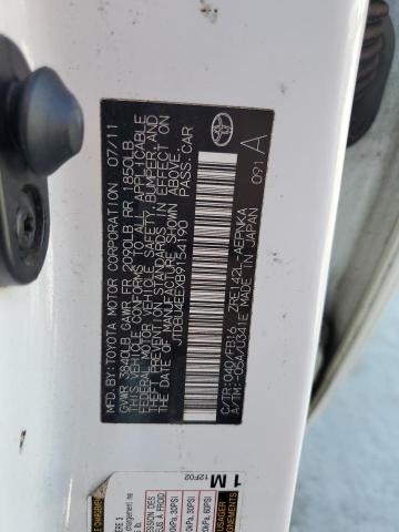 JTDBU4EEXB9154190 - 2011 TOYOTA COROLLA BASE Weiß Foto 12