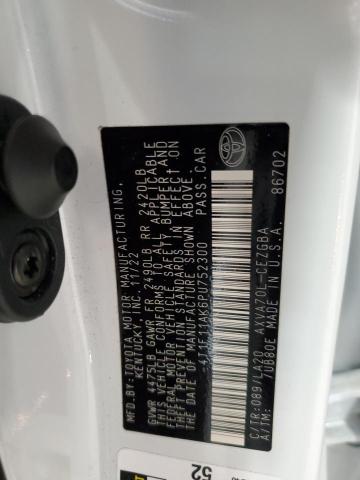 4T1F11AK6PU752300 - 2023 TOYOTA CAMRY XLE Blanc photo 12