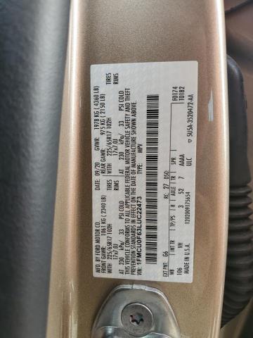 1FMCU0F63LUC22473 - 2020 FORD ESCAPE S GOLD photo 14