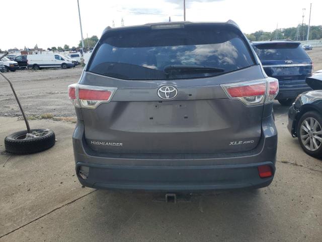 5TDJKRFH8FS159998 - 2015 TOYOTA HIGHLANDER XLE GRAY photo 6