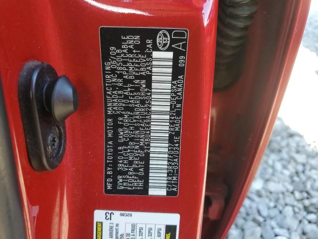 2T1BU4EE9AC225047 - 2010 TOYOTA COROLLA BASE Kırmızı fotoğraf 12