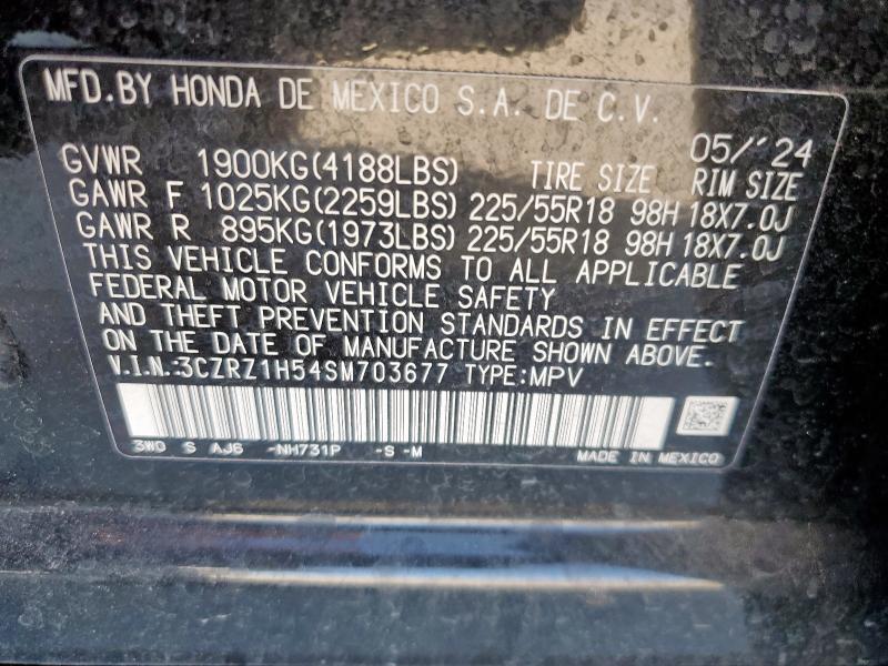 3CZRZ1H54SM703677 - 2025 HONDA HR-V SPORT BLACK photo 13