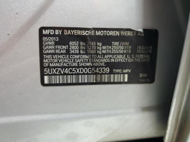 5UXZV4C5XD0G54339 - 2013 BMW X5 XDRIVE35I SILVER photo 13