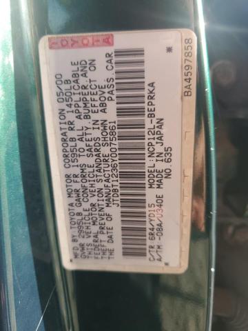 JTDBT1236Y0075861 - 2000 TOYOTA ECHO GREEN photo 12