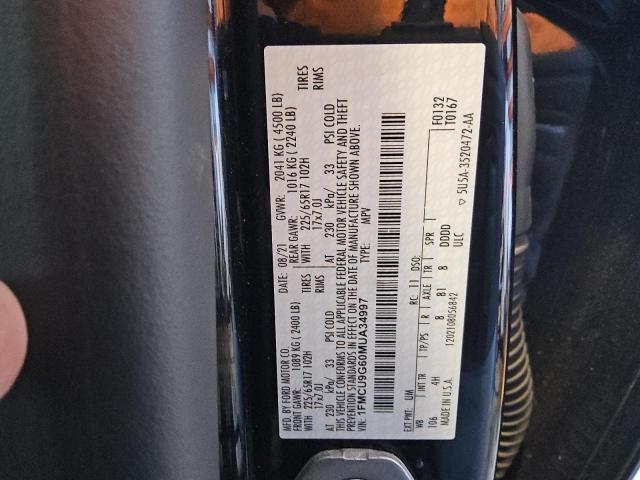 1FMCU9G60MUA34997 - 2021 FORD ESCAPE SE BLACK photo 13