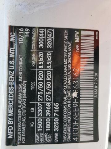 4JGDF6EE9HA863162 - 2017 MERCEDES-BENZ GLS 450 4MATIC WHITE photo 14