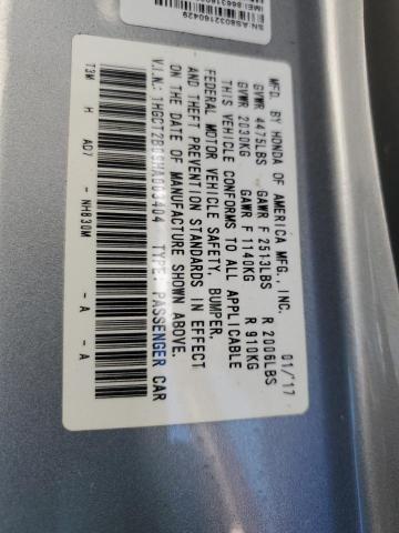 1HGCT2B09HA003404 - 2017 HONDA ACCORD TOURING 银色 照片 12