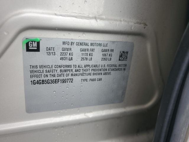 1G4GB5G36EF199772 - 2014 BUICK LACROSSE BEIGE photo 12