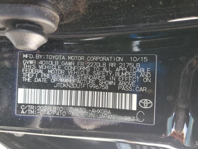 JTDKN3DU1F1996758 - 2015 TOYOTA PRIUS 黑色 照片 12