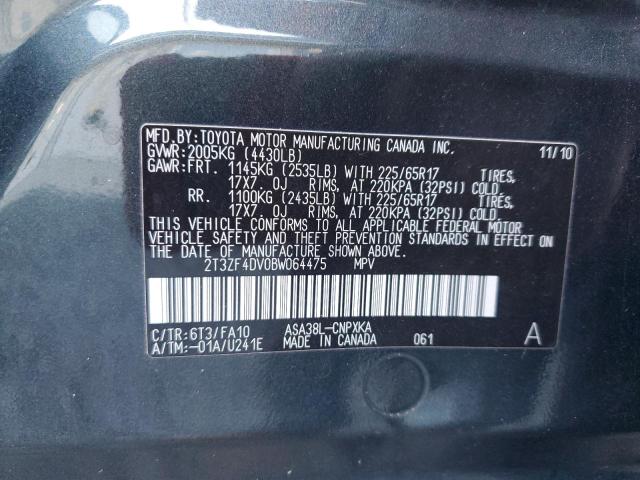 2T3ZF4DV0BW064475 - 2011 TOYOTA RAV4 Mavi foto 14