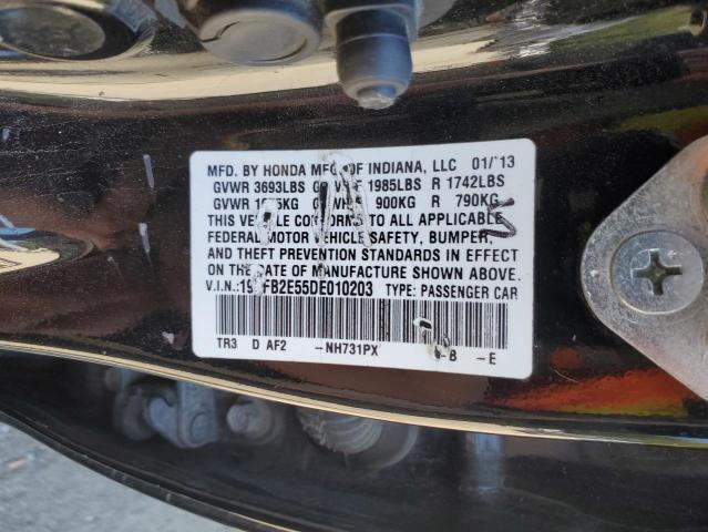 19XFB2E55DE010203 - 2013 HONDA CIVIC LX BLACK photo 13