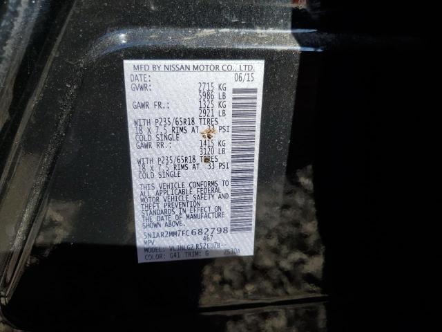 5N1AR2MM7FC682798 - 2015 NISSAN PATHFINDER S Սև լուսանկար 13